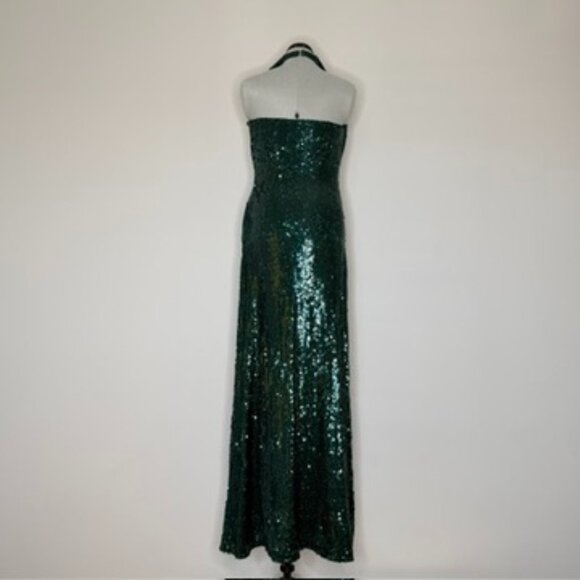 Halston Tova Sequin Cowl Neck Gown - Picture 3 of 9